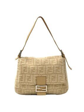 Fendi Mamma Bucket Shoulder Bag Wool Beige Small